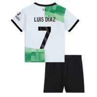 Echipament fotbal Liverpool Luis Diaz #7 Tricou Deplasare 2023-24 pentru copii maneca scurta (+ Pantaloni scurti)